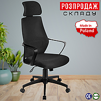 Офісне Крісло Тканина з Сіткою Чорне Markadler Manager 2.8 Black Комп'ютерне для Офісу з Сітчастою Спинкою для Персоналу