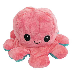 М'яка двостороння іграшка 2в1 восьминіг-перевертень 30 см, Рожевий/Бірюзовий, фото 2