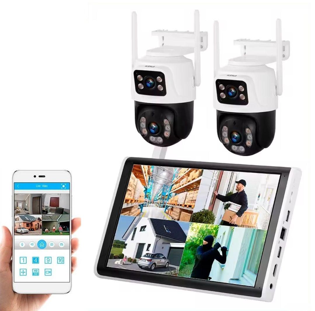 Wi-Fi комплект відеоспостереження Kerui N1008L-WF-KIT 2 камери 6MP. iCSee/XMeye, фото 1