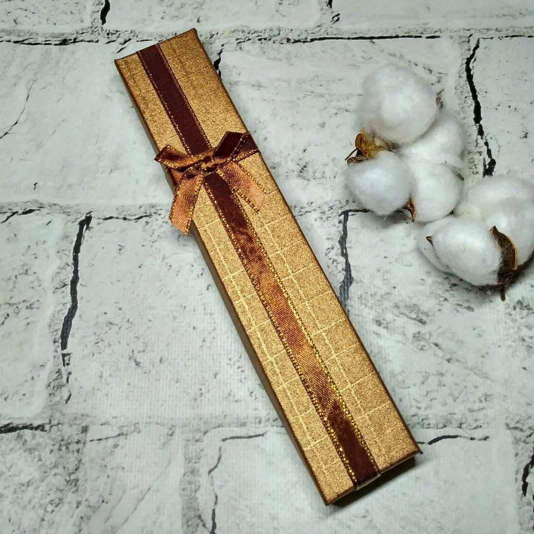 Подарункова коробка для прикрас біжутерії під ланцюжок браслет 21,3х4х2,5 см Коричнева 23-176-2