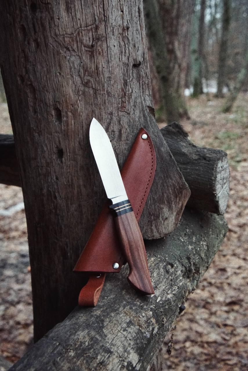 Ніж ручної роботи «Лис #4» з піхвами зі шкіри М390/62 HRC., фото 1