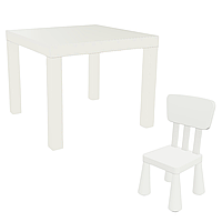 Набір! Стіл IKEA LACK + стілець IKEA MAMMUT 2 предмети Білий