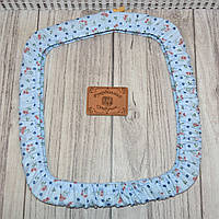 Чохол для квадратних п'ялець Nurge №4 (250*280 мм) Рожеві квіточки на блакитному