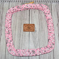 Чохол для квадратних п'ялець Nurge №4 (250*280 мм) Білі квіти на рожевому