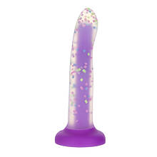 Фаллоімітатор ADDICTION Rave 8" Glow in the Dark Dildo Purple Confetti, 20,3 см