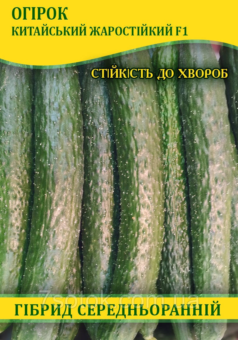 Насіння огірка Китайський Жаростійкий F1, 100 г