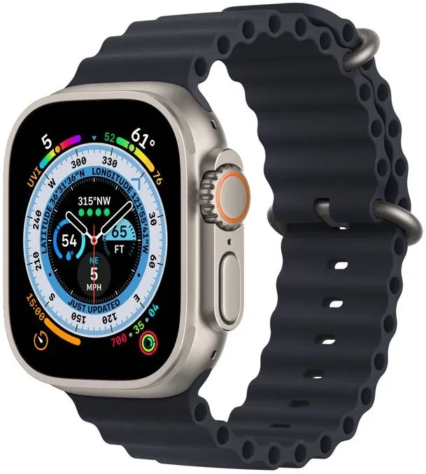 Apple Watch Ultra 49mm Titanium Case with Midnight Ocean Band MQFK3 Розумний годинник, фото 1