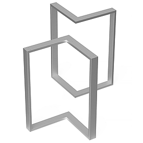 Комплект опор для столу з металу 566×325 мм, H 730 мм 2 шт Сатин