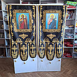 Хоругви з креп-сатину, шовкодрук ікон, золотиста бахрома (чорні з золотим), фото 2