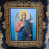 Хоругви з креп-сатину, шовкодрук ікон, золотиста бахрома (чорні з золотим), фото 4