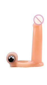 Насадка на член для подвійного проникнення Chisa Get Lock Vibration з вібрацією й ерекційним кільцем