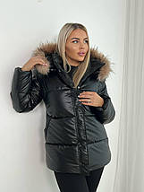 Куртка з еко хутром на капішоні, фото 5