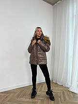 Куртка з еко хутром на капішоні, фото 4