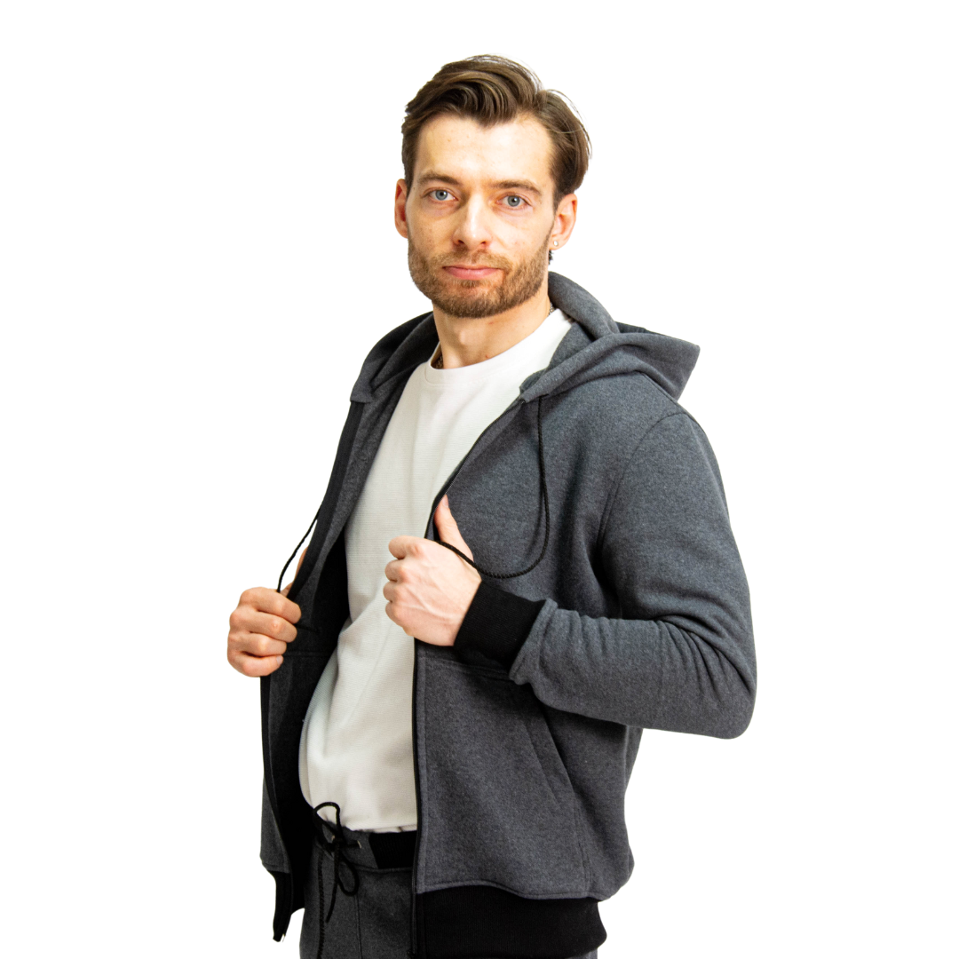 Кофта спортивна двонитка графіт чоловіча, фото 1