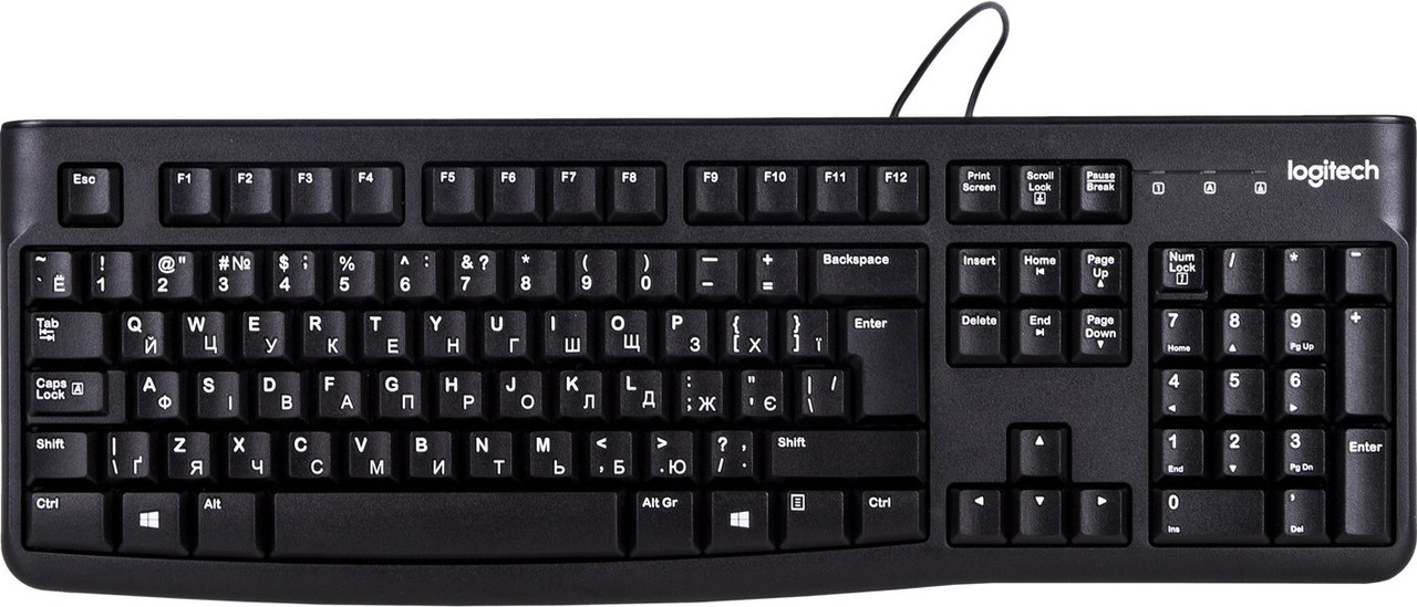 Клавіатура Logitech K120 USB black UKR (920-002643), фото 1