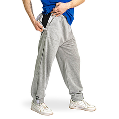 Лікарняні адаптивні штани легкі трикотаж сірі one size