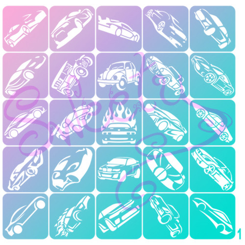 Трафарети Автоклейові 25 шт. для Блиск і Біотату 5х5см, фото 1