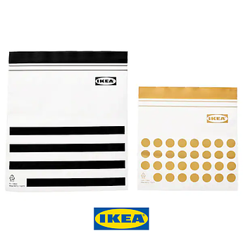 Набір пакетів на застібці 1л (18*19см) / 0,4л (15*13см) IKEA ISTAD 60 штук 505.256.42