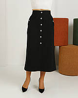 Тепла жіноча спідниця чорна
