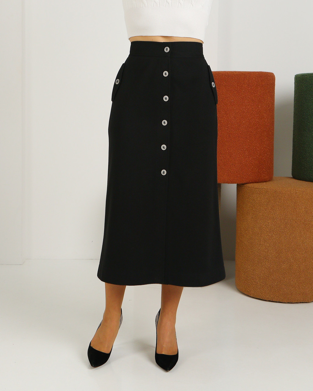 Тепла жіноча спідниця чорна, фото 1