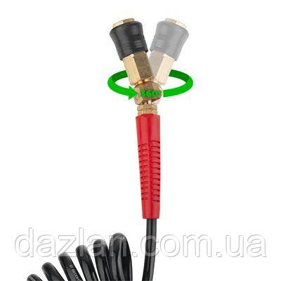 Шланг BLACK M-Flex STORM, 15 м, 6,5*10 мм, спіральний поліуретановий з латунними швидкороз'ємними з'єднаннями INTERTOOL PT-1794 Шланг BLACK M-Flex STORM, спіральний поліуретановий з поворотним шарніром, латунними швидкороз'ємними з'єднаннями