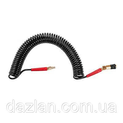 Шланг BLACK M-Flex STORM, 15 м, 6,5*10 мм, спіральний поліуретановий з латунними швидкороз'ємними з'єднаннями INTERTOOL PT-1794 Шланг BLACK M-Flex STORM, спіральний поліуретановий з поворотним шарніром, латунними швидкороз'ємними з'єднаннями