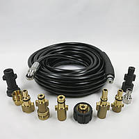 Шланг 6м + переходник на мойку + форсунка для прочистки канализации промывки канализационных и дренажных труб