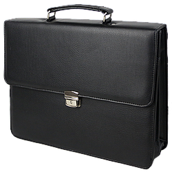 Невеликий чоловічий портфель із еко шкіри Exclusive чорний