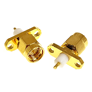 Роз'єм фланцевий SMA Male (тато) приладовий, гніздо монтажне прямокутне на панель 16*5.7 мм під 2 гвинти, фото 2