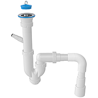 Сифон для мийки прямоточний з випуском 70 мм і гофротрубкой 40/50мм NOVA Plastik 1122