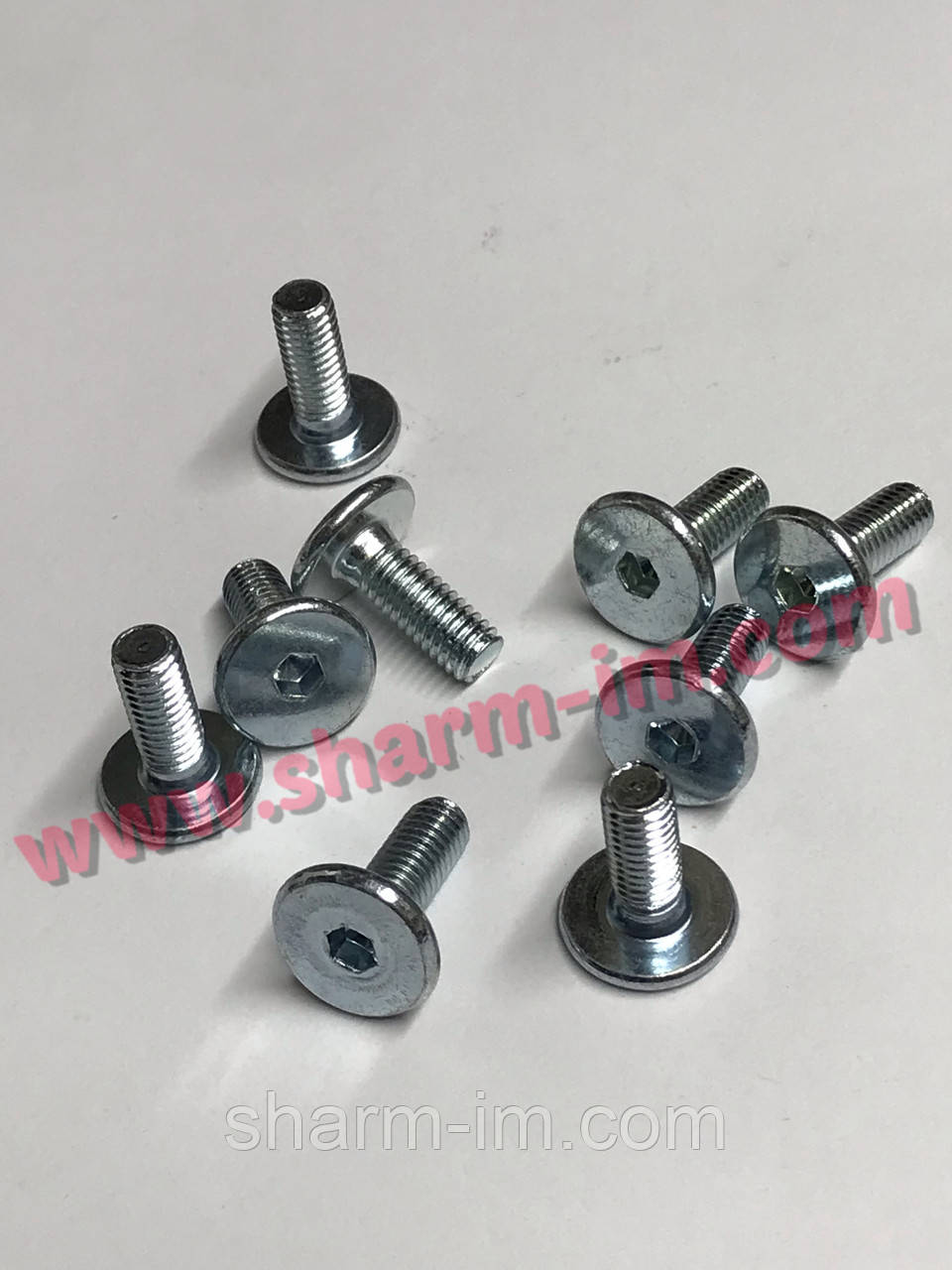 Гвинт меблевий із плоскою головкою під шестигранний ключ М6х16 мм Білий