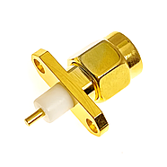 Роз'єм фланцевий SMA Male (тато) приладовий, гніздо монтажне прямокутне на панель 16*5.7 мм під 2 гвинти, фото 3