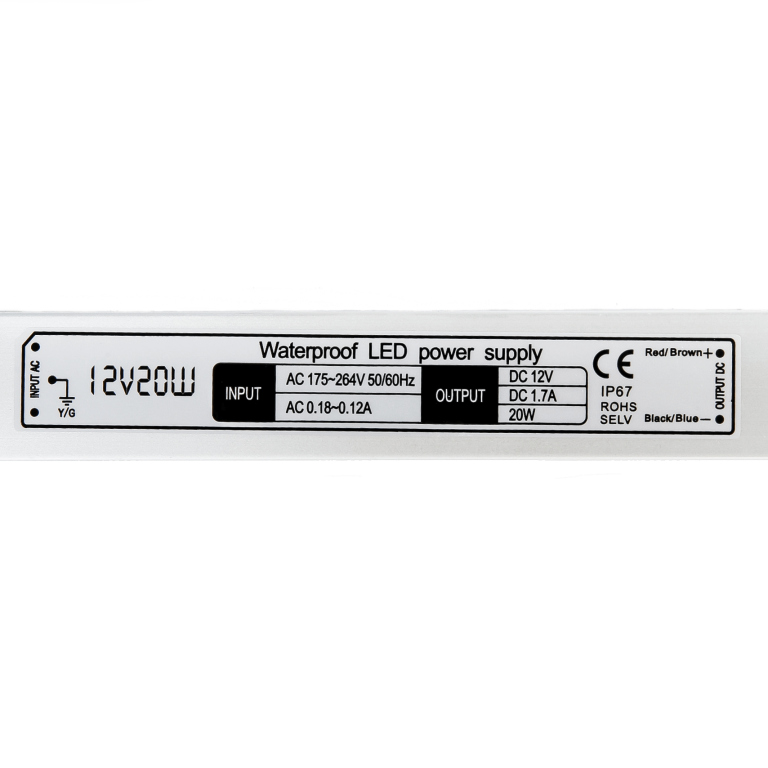 Блок живлення 12 вольт 20Вт 1,66а SWP-F12-20W герметичний IP67 SWPower