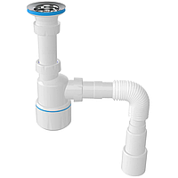 Сифон для умивальника розбірний, випуск 64 мм, вихід 1 1/4", гнучка труба 40/50 NOVA 1052N
