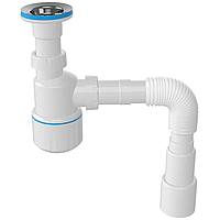 Сифон для умивальника з випуском 64 мм вихід гнучка труба 40/50мм NOVA 1050N
