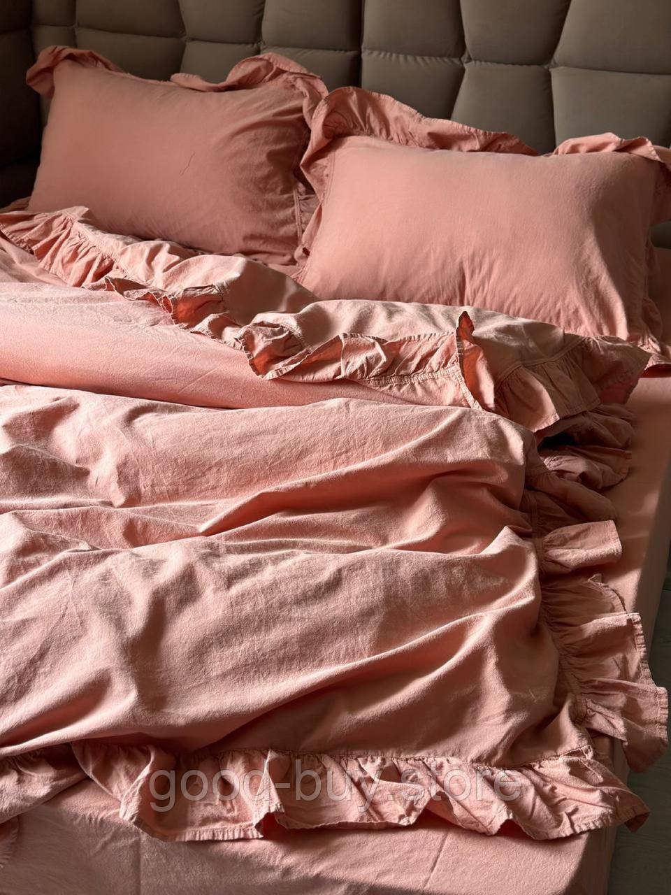 Ексклюзивна постільна білизна Limasso Old Rose 200x220 з вареної бавовни