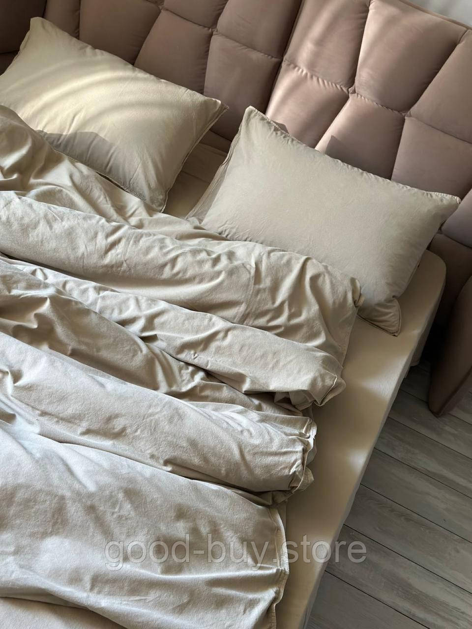 Постільна білизна Limasso Standart Oxford Tan 200x220 з вареної бавовни