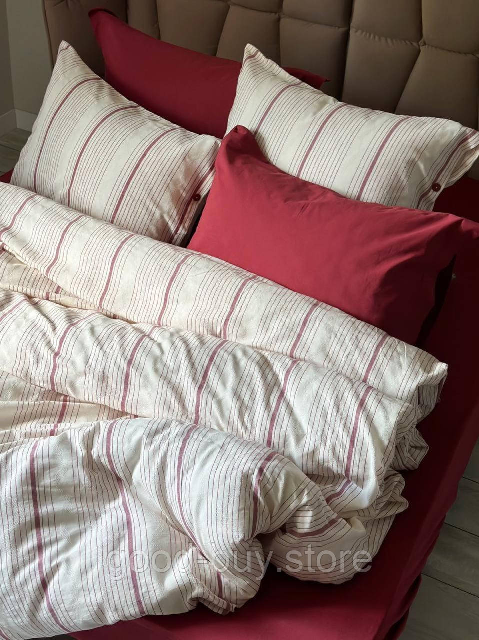 Постільна білизна Saheser Avva red євро 200х220, фото 1