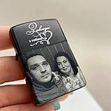 Запальничка Zippo з гравіюванням коханому чоловіку. Лазерне гравіювання з гарантією 10 років! Неперевершений подарунок, фото 2