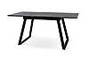 Стіл Тандем 120(+40)*75 чорний метал/мрамор чорн, фото 6
