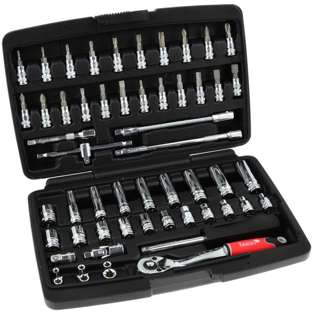 Набір інструментів 1/4" 56 шт Tvardy T00104