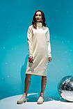 Тепла ангорова сукня Лерін в'язана футляр під шию 42-56 розміри різні кольори молочна, фото 5