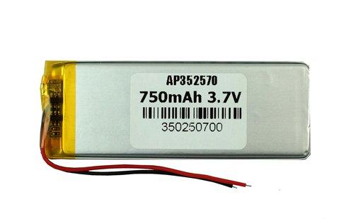 Акумулятор літій-полімерний 750 mAh 3.7v 352070 для MP3 плеєрів, навігаторів, гарнітур, відеореєстраторів