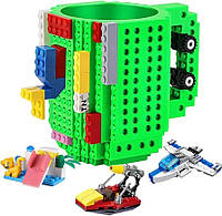 Чашка-конструктор из пищевого пластика с базовыми деталями для творчества Креативная зеленая чашка на подарок