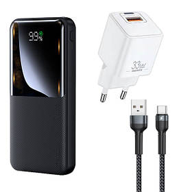 Комплект Повербанк Remax RPP-623 20000 мАг 22.5W + Кабель Remax RC-124a + Швидка GaN зарядка RP-U26