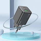 Блок живлення зарядний пристрій адаптер HOCO N41 |1USB/1Type-C, 20W + кабель Type-C на Type-C, фото 4