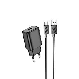 МЗП адаптер мережевий HOCO блок блочок + кабель USB на Type C | 1USB, 12W/2.4A | C134A