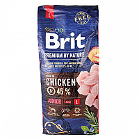 Корм сухий Brit Premium Dog Senior L+XL для собак похилого віку великих та гігантських порід вагою 25-90 кг з куркою 15 кг