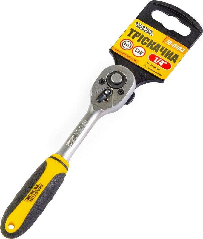 Трещотка прямая MASTERTOOL 1/4" 45Т 78-0103