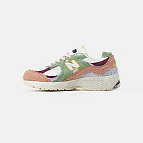 Жіночі Кросівки New Balance 2002R White Pink Green / Нью Беланс 2002Р Білі з Рожевим та Зеленим, фото 4